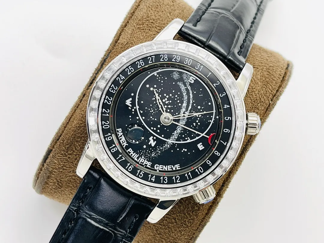 [PFF Factory2021 new masterpiece] V8 upgraded version, the highest version on the market, functions the same as the original Patek Philippe Starry Sky upgraded ultimate version! Upgrade details: 1⃣️PP Baida has achieved the function of automatically transferring with the genuine Gypsophila! 2⃣️The arrangement of the upgraded calendar is in the same order as the original one! 3⃣️Diameter 42mm, thickness 11mm! 4⃣️The biggest highlight: The moon in the Patek Philippe starry sky will change according to the change of the moon in the sky! Move it to the watch according to the full moon and waning moon in the sky (the first month of the lunar month is full and the fifteenth day of the lunar month is full)! PFF Factory's ingenious work is worth owning! Welcome friends from all walks of life to taste it!